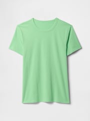 Зеленый - Хлопковая футболка с короткими рукавами Gap Favourite - Изображение 5 из 5