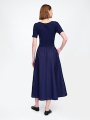 Темно-синий - Gap Modern Cotton-Modal Ribbed Midi Dress - Image 2 of 5
