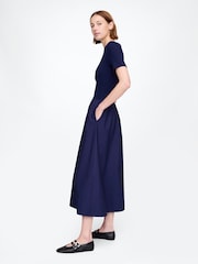 Темно-синий - Gap Modern Cotton-Modal Ribbed Midi Dress - Image 3 of 5