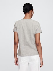 Серый - Хлопковая футболка с короткими рукавами Gap Favourite - Изображение 2 из 8