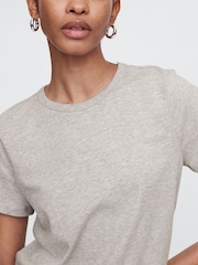 Серый - Хлопковая футболка с короткими рукавами Gap Favourite - Изображение 4 из 8