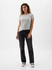 Серый - Хлопковая футболка с короткими рукавами Gap Favourite - Изображение 7 из 8