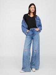 Gap Blue V-Neck Favourite Cotton Short Sleeve T-Shirt - Image 3 of 6