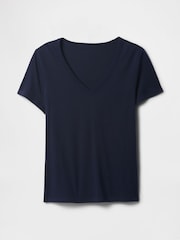Gap Blue V-Neck Favourite Cotton Short Sleeve T-Shirt - Image 6 of 6
