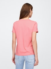 Розовый - Хлопковая футболка с короткими рукавами Gap Favourite - Изображение 2 из 5