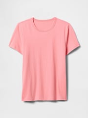 Розовый - Хлопковая футболка с короткими рукавами Gap Favourite - Изображение 5 из 5