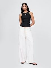Gap Black Modern Rib Logo Halter Top - Image 3 of 4
