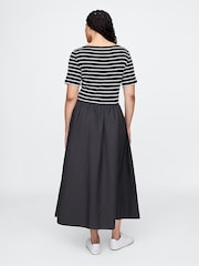 Черный/белый в полоску - Gap Modern Cotton-Modal Ribbed Midi Dress - Image 5 of 7