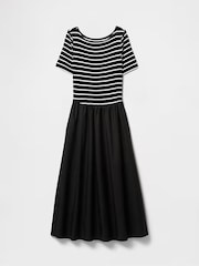 Черный/белый в полоску - Gap Modern Cotton-Modal Ribbed Midi Dress - Image 6 of 7