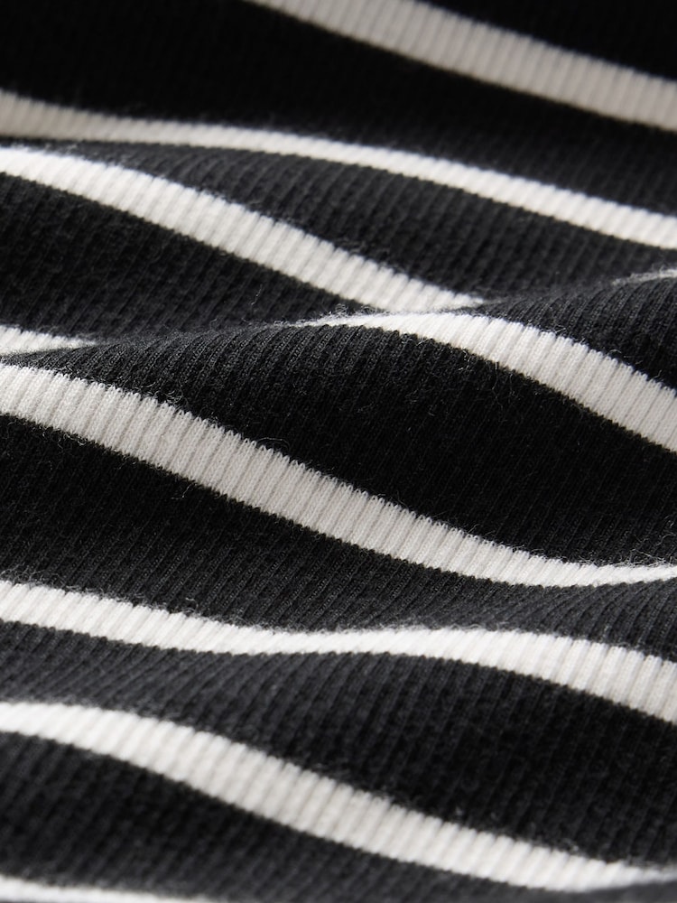 Черный/белый в полоску - Gap Modern Cotton-Modal Ribbed Midi Dress - Image 7 of 7