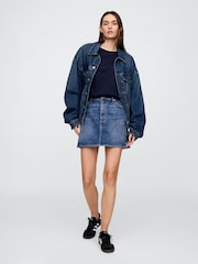 Темно-синий - Хлопковая футболка с короткими рукавами Gap Favourite - Изображение 3 из 6