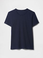 Темно-синий - Хлопковая футболка с короткими рукавами Gap Favourite - Изображение 6 из 6