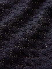 Azul marino - Top de punto calado en mezcla de lino con cuello henley de Gap - Imagen 5 de 5