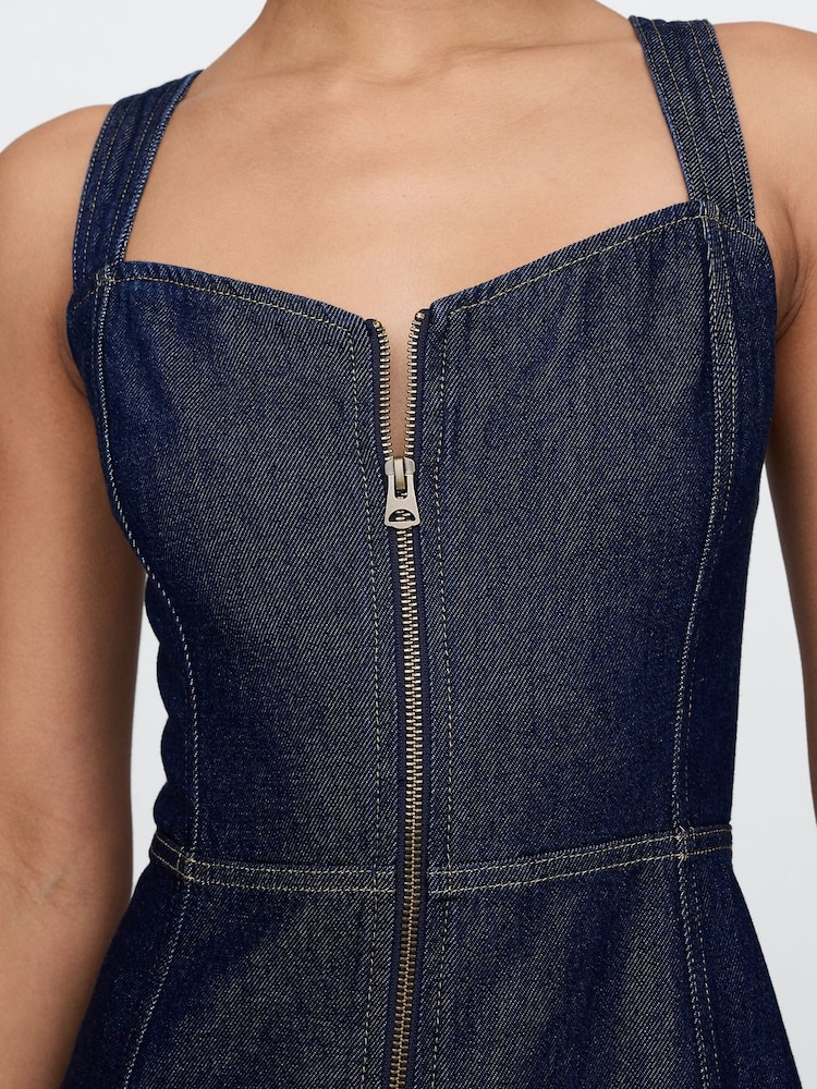 Gap Dark Wash Blue UltraSoft Denim Maxi Dress - Image 5 of 5