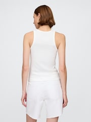 Gap White Modern Rib Logo Halter Top - Image 2 of 4