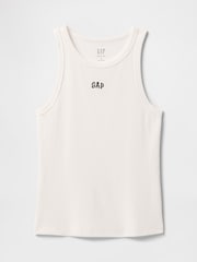 Gap White Modern Rib Logo Halter Top - Image 3 of 4