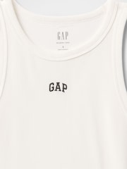 Gap White Modern Rib Logo Halter Top - Image 4 of 4