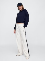 Gap White Logo Vintage Fleece-Lined Wide Leg Joggers - Image 4 of 5