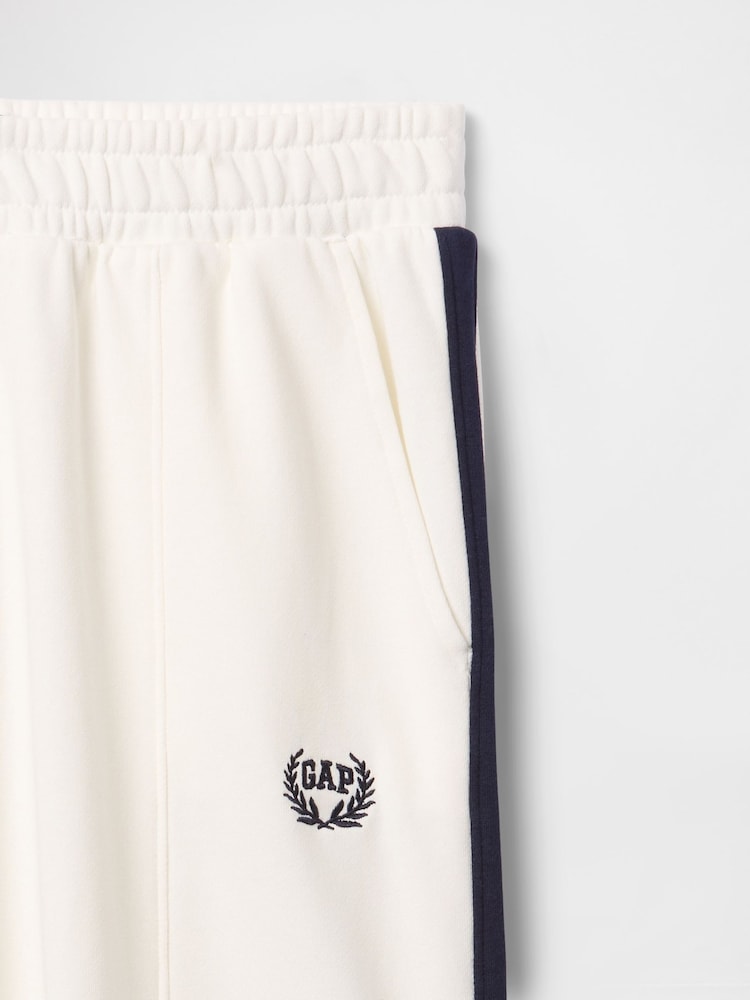 Gap White Logo Vintage Fleece-Lined Wide Leg Joggers - Image 5 of 5