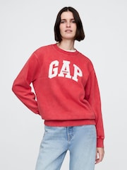 Gap Red Vintage Soft French Terry Logo Sweatshirt - Image 1 of 5