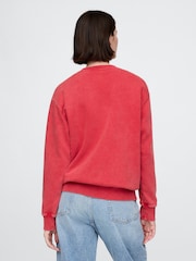 Gap Red Vintage Soft French Terry Logo Sweatshirt - Image 2 of 5