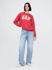 Gap Red Vintage Soft French Terry Logo Sweatshirt - Image 3 of 5