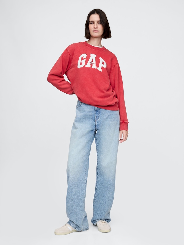 Gap Red Vintage Soft French Terry Logo Sweatshirt - Image 3 of 5