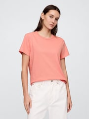 Оранжевый - Хлопковая футболка с короткими рукавами Gap Favourite - Изображение 1 из 4