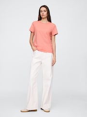 Оранжевый - Хлопковая футболка с короткими рукавами Gap Favourite - Изображение 3 из 4