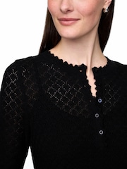 Gap Black Linen-Blend Pointelle Mini Dress - Image 5 of 5