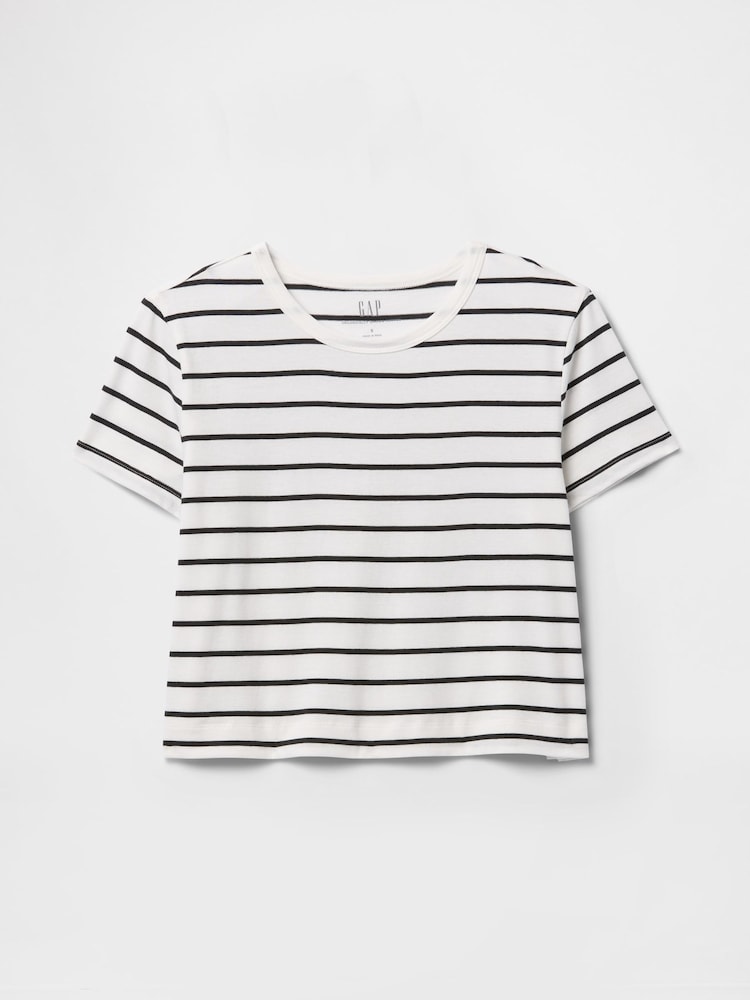 Wit en zwart - Gap Organic Cotton VintageSoft Cropped T-Shirt - Image 4 of 5
