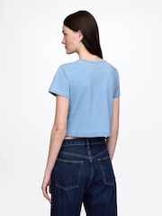 Gap Blue Vintage 100% Organic Cotton Shrunken Cropped T-Shirt - Image 2 of 4