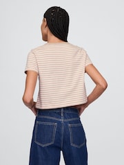 Beige - Gap Organic Cotton VintageSoft Cropped T-Shirt - Image 2 of 5