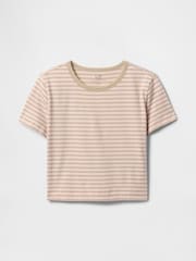 Beige - Gap Organic Cotton VintageSoft Cropped T-Shirt - Image 4 of 5