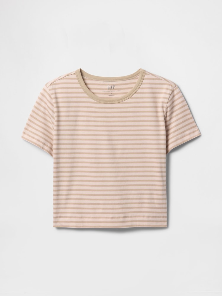 Beige - Gap Organic Cotton VintageSoft Cropped T-Shirt - Image 4 of 5