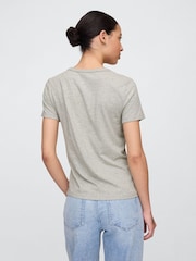Gap Grey V-Neck Favourite Cotton Short Sleeve T-Shirt - Image 2 of 5