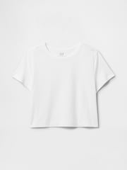 Gap White Cotton Crew Neck Cropped T-Shirt - Image 4 of 4