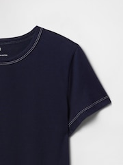 Gap Denim Blue Cotton Cropped T-Shirt - Image 5 of 5
