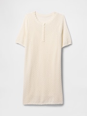 Бежевый - Gap Linen-Blend Pointelle Mini Dress - Изображение 4 из 5