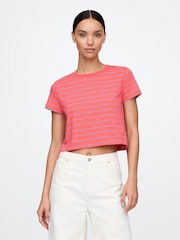 Rojo y morado - Gap Organic Cotton VintageSoft Cropped T-Shirt - Imagen 1 de 5