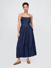 Gap Navy/Blue Denim Maxi Dress - Image 1 of 5