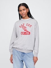 Gap Grey Vintage Soft French Terry Logo Sweatshirt - Image 1 of 5