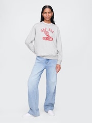 Gap Grey Vintage Soft French Terry Logo Sweatshirt - Image 3 of 5