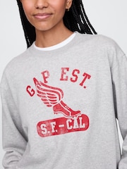 Gap Grey Vintage Soft French Terry Logo Sweatshirt - Image 4 of 5