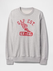 Gap Grey Vintage Soft French Terry Logo Sweatshirt - Image 5 of 5