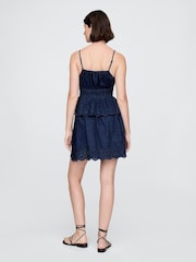 Blauwe denim - Gap - Gesmokte minirok - Image 2 of 5