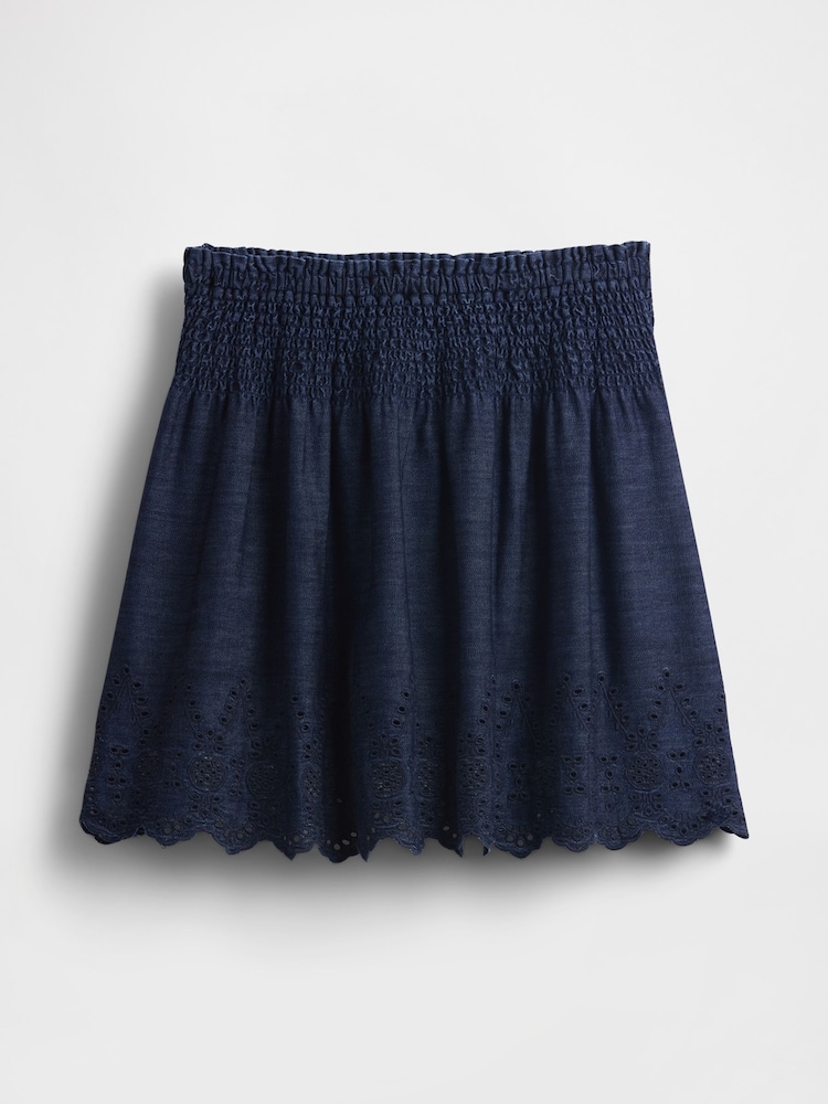 Blauwe denim - Gap - Gesmokte minirok - Image 4 of 5