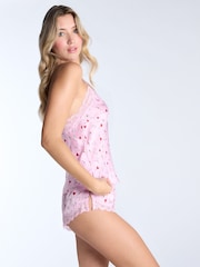Boux Avenue Pink Luxe Satin Love Letter Cami Pyjamas Set - Image 5 of 6