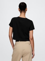 Negro - Camiseta corta vintage con diseño encogido de algodón orgánico 100 % de Gap - Imagen 2 de 4