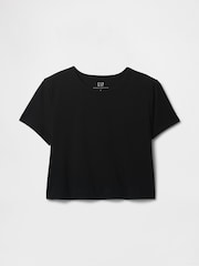 Negro - Camiseta corta vintage con diseño encogido de algodón orgánico 100 % de Gap - Imagen 4 de 4